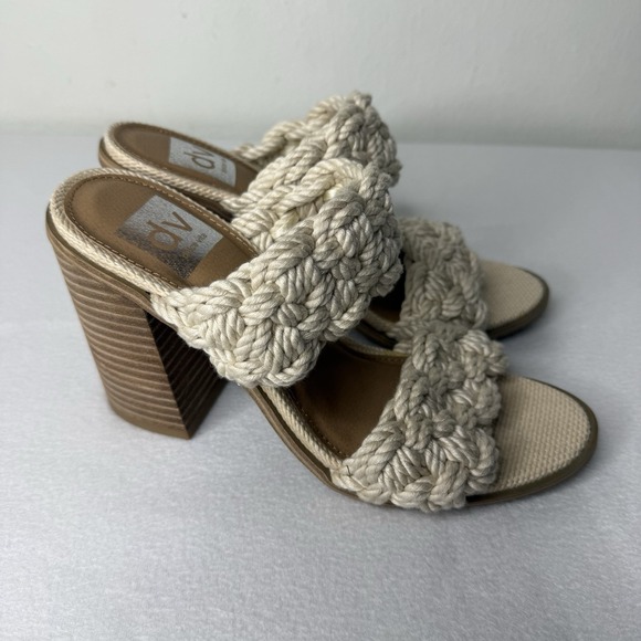 DV Dolce Vita Cream Roulette Braided Heeled Sandals Womens 7 - Picture 5 of 10